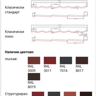 Метални керемиди Clasic Наличност  на склад 